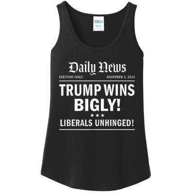 Trump Wins Bigly Headline Trump Wins 2024 Trump Won Ladies Essential Tank