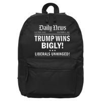 Trump Wins Bigly Headline Trump Wins 2024 Trump Won 16 in Basic Backpack