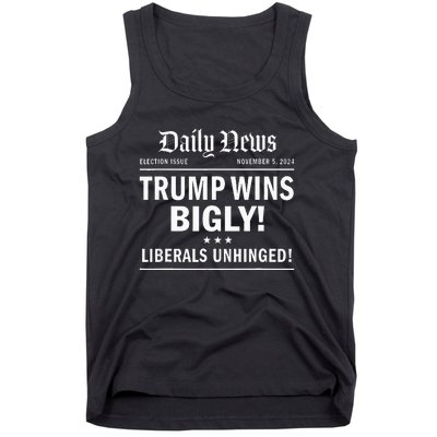 Trump Wins Bigly Headline Trump Wins 2024 Trump Won Tank Top