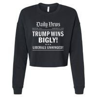 Trump Wins Bigly Headline Trump Wins 2024 Trump Won Cropped Pullover Crew