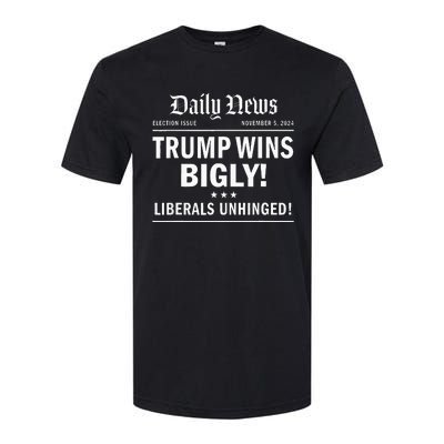 Trump Wins Bigly Headline Trump Wins 2024 Trump Won Softstyle CVC T-Shirt