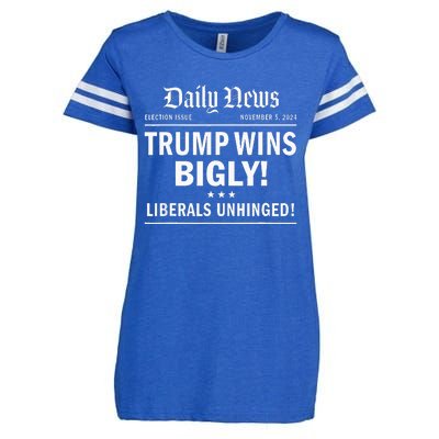 Trump Wins Bigly Headline Trump Wins 2024 Trump Won Enza Ladies Jersey Football T-Shirt