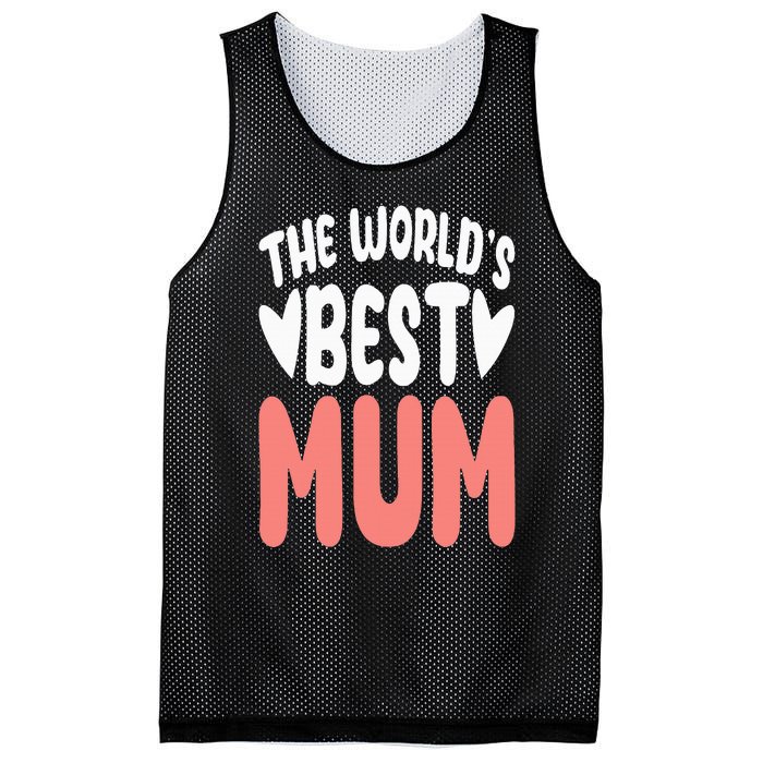 The World's Best Mum Mom Mother's Day Birthday Christmas Mesh Reversible Basketball Jersey Tank