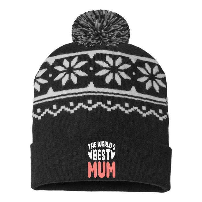 The World's Best Mum Mom Mother's Day Birthday Christmas USA-Made Snowflake Beanie