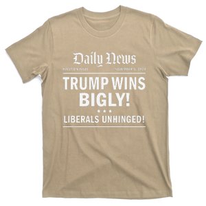 Trump Wins Bigly Headline Trump Wins 2024 Trump Won T-Shirt