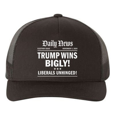 Trump Wins Bigly Headline Trump Wins 2024 Trump Won Yupoong Adult 5-Panel Trucker Hat