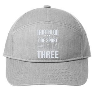 Triathlon Why Be Bad At One Sport - Triathlete Sports Lover 7-Panel Snapback Hat