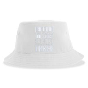 Triathlon Why Be Bad At One Sport - Triathlete Sports Lover Sustainable Bucket Hat