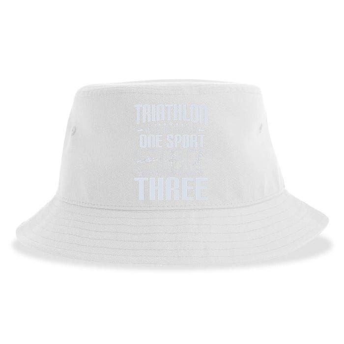 Triathlon Why Be Bad At One Sport - Triathlete Sports Lover Sustainable Bucket Hat