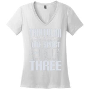 Triathlon Why Be Bad At One Sport - Triathlete Sports Lover Women's V-Neck T-Shirt