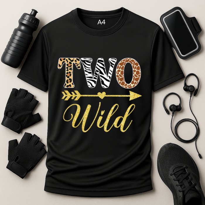 Two Wild Birthday Outfit Zoo Themed 2nd Birthday Cooling Performance Crew T-Shirt
