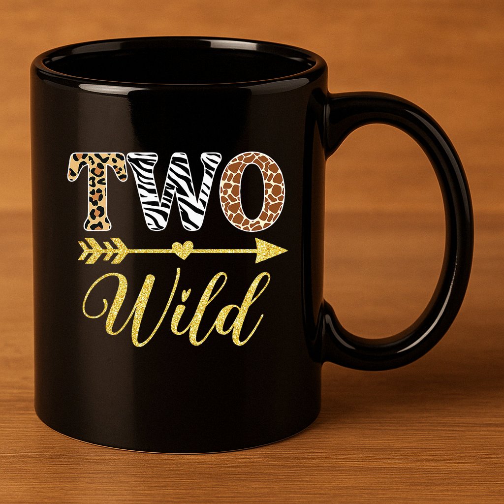 Two Wild Birthday Outfit Zoo Themed 2nd Birthday 11oz C Handle Ceramic Mug