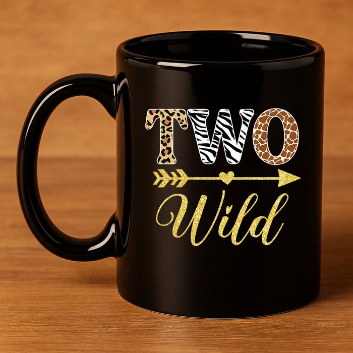 Two Wild Birthday Outfit Zoo Themed 2nd Birthday 11oz C Handle Ceramic Mug
