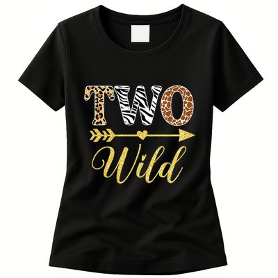 Two Wild Birthday Outfit Zoo Themed 2nd Birthday Womens T-Shirt