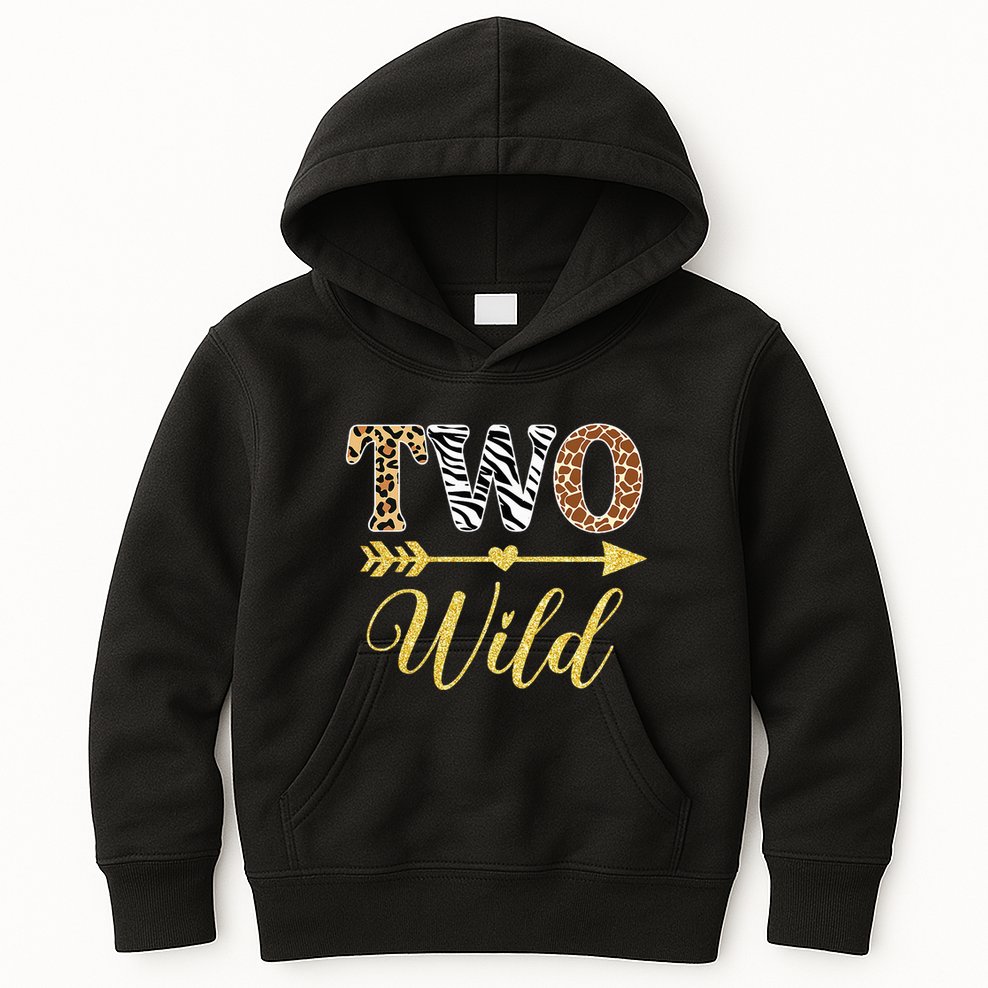 Two Wild Birthday Outfit Zoo Themed 2nd Birthday Kids Hoodie