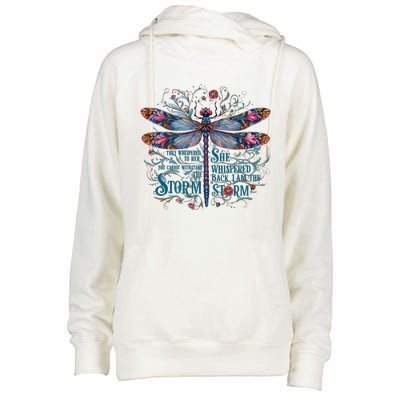 They Whispered Butterfly Dragonfly Pattern Boho Dragonfly Womens Funnel Neck Pullover Hood