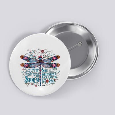 They Whispered Butterfly Dragonfly Pattern Boho Dragonfly Button