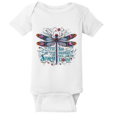 They Whispered Butterfly Dragonfly Pattern Boho Dragonfly Baby Bodysuit