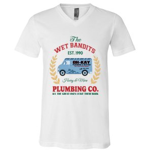 The Wet Bandits Est 1990 Christmas Holiday Home Alone V-Neck T-Shirt