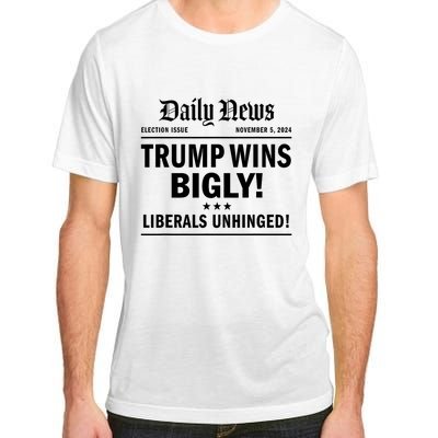 Trump Wins Bigly Headline Trump Wins 2024 Trump Victory Adult ChromaSoft Performance T-Shirt