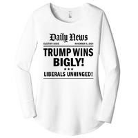 Trump Wins Bigly Headline Trump Wins 2024 Trump Victory Women's Perfect Tri Tunic Long Sleeve Shirt