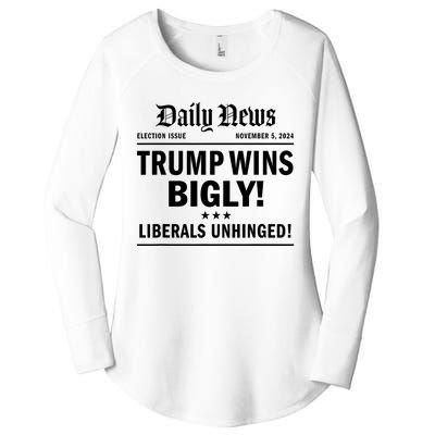 Trump Wins Bigly Headline Trump Wins 2024 Trump Victory Women's Perfect Tri Tunic Long Sleeve Shirt