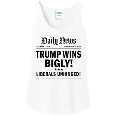 Trump Wins Bigly Headline Trump Wins 2024 Trump Victory Ladies Essential Tank