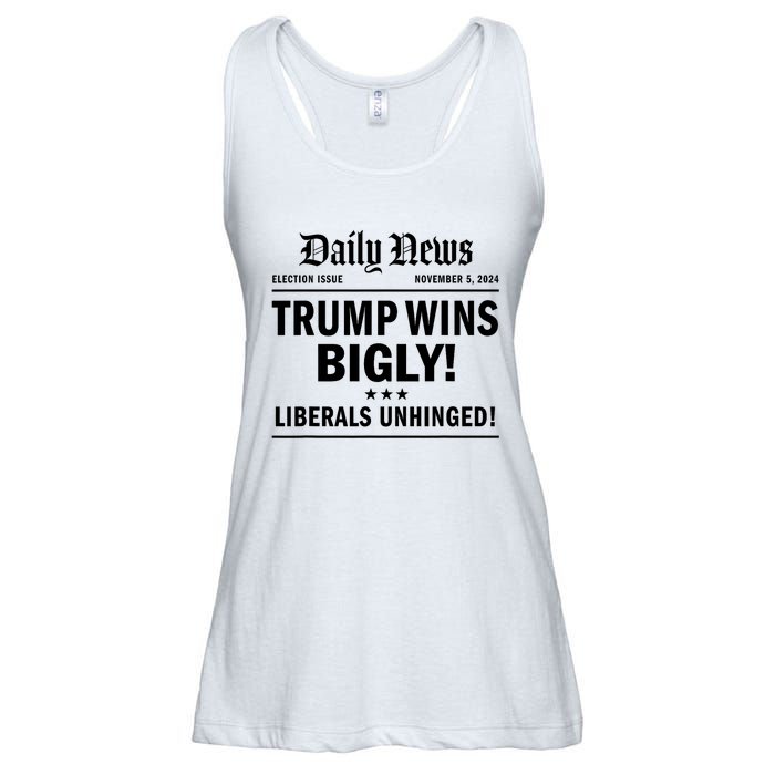 Trump Wins Bigly Headline Trump Wins 2024 Trump Victory Ladies Essential Flowy Tank