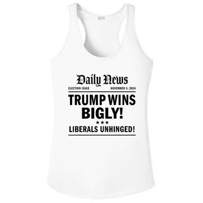 Trump Wins Bigly Headline Trump Wins 2024 Trump Victory Ladies PosiCharge Competitor Racerback Tank