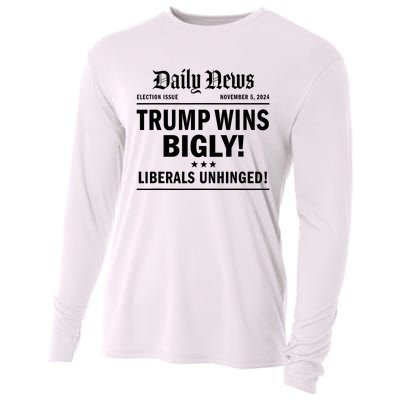 Trump Wins Bigly Headline Trump Wins 2024 Trump Victory Cooling Performance Long Sleeve Crew