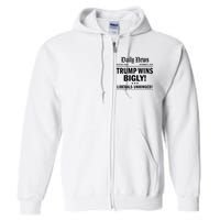 Trump Wins Bigly Headline Trump Wins 2024 Trump Victory Full Zip Hoodie