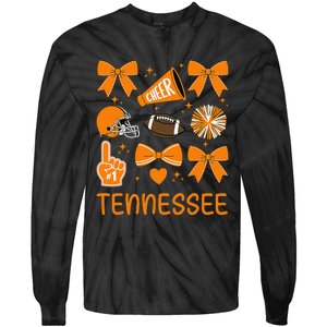 Tennessee Women Bow Orange For Tn Lovers Gift Tie-Dye Long Sleeve Shirt