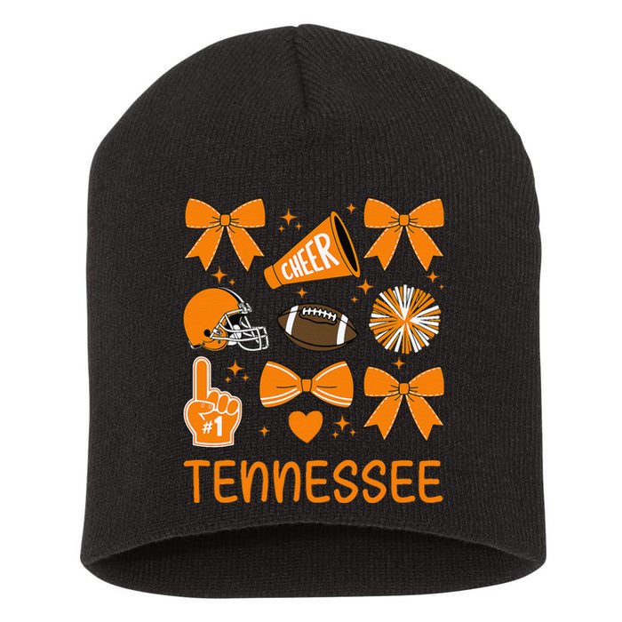 Tennessee Women Bow Orange For Tn Lovers Gift Short Acrylic Beanie