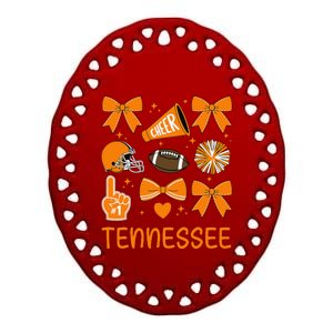 Tennessee Women Bow Orange For Tn Lovers Gift Ceramic Oval Ornament