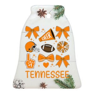 Tennessee Women Bow Orange For Tn Lovers Gift Ceramic Bell Ornament