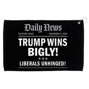 Trump Wins Bigly Headline Winner Trump 2024 Victory Grommeted Golf Towel