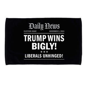 Trump Wins Bigly Headline Winner Trump 2024 Victory Microfiber Hand Towel