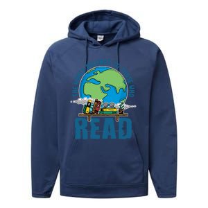 The World Belongs To Those Who Read Books Bookish Bookworm Gift Performance Fleece Hoodie