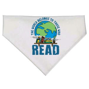 The World Belongs To Those Who Read Books Bookish Bookworm Gift USA-Made Doggie Bandana