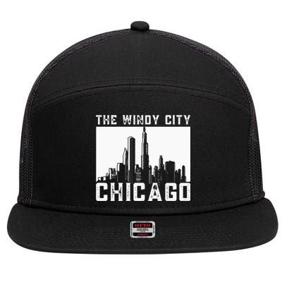 The Windy City Chicago 7 Panel Mesh Trucker Snapback Hat