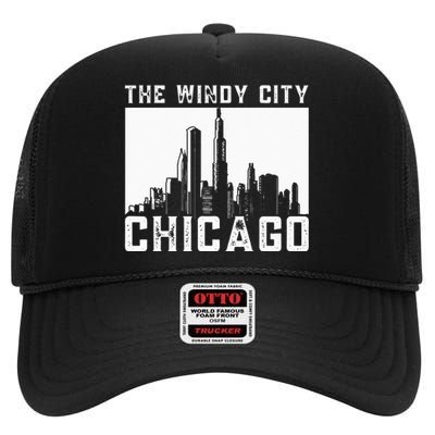 The Windy City Chicago High Crown Mesh Back Trucker Hat