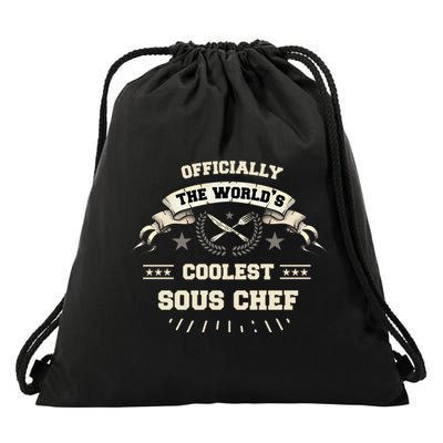 The Wolrds Coolest Sous Chef Comd Sous Chef Gift Drawstring Bag