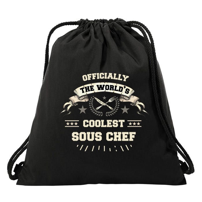 The Wolrds Coolest Sous Chef Comd Sous Chef Gift Drawstring Bag