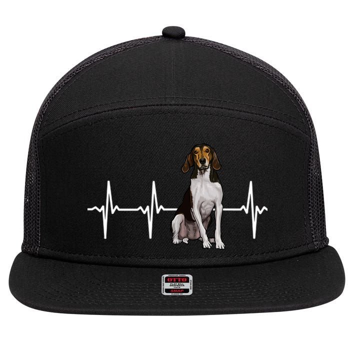 Treeing Walker Coonhound Heartbeat Dog Lover Gift 7 Panel Mesh Trucker Snapback Hat