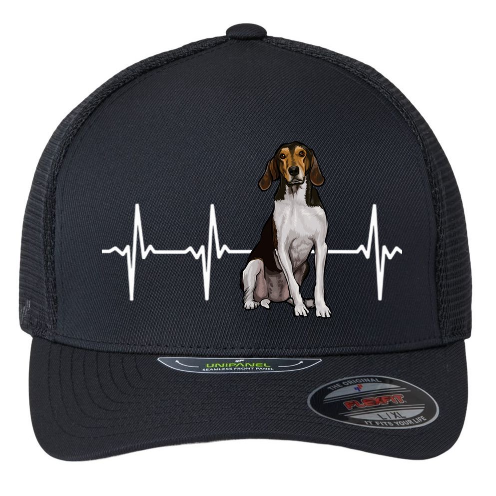 Treeing Walker Coonhound Heartbeat Dog Lover Gift Flexfit Unipanel Trucker Cap