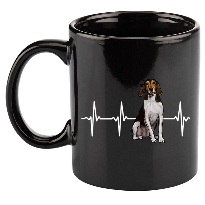 Treeing Walker Coonhound Heartbeat Dog Lover Gift 11oz C Handle Ceramic Mug