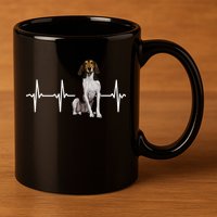 Treeing Walker Coonhound Heartbeat Dog Lover Gift 11oz C Handle Ceramic Mug
