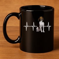 Treeing Walker Coonhound Heartbeat Dog Lover Gift 11oz C Handle Ceramic Mug