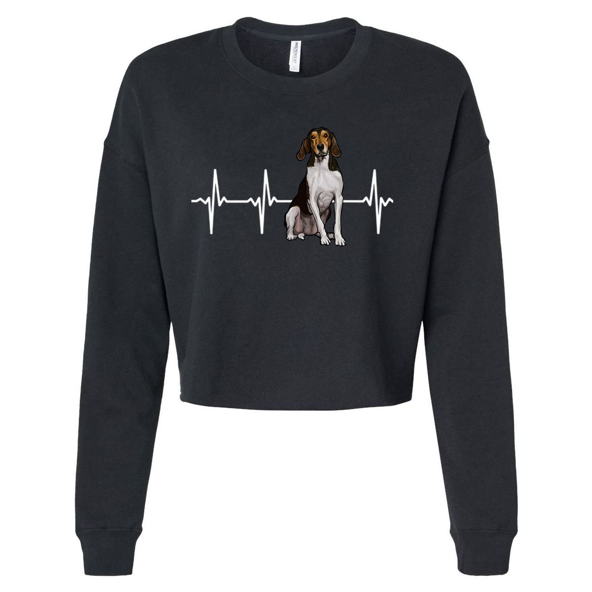 Treeing Walker Coonhound Heartbeat Dog Lover Gift Cropped Pullover Crew