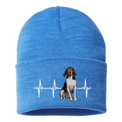 Treeing Walker Coonhound Heartbeat Dog Lover Gift Sustainable Knit Beanie